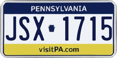 PA license plate JSX1715
