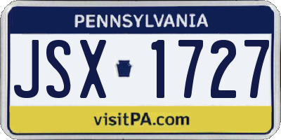 PA license plate JSX1727