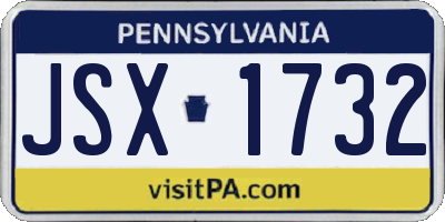 PA license plate JSX1732