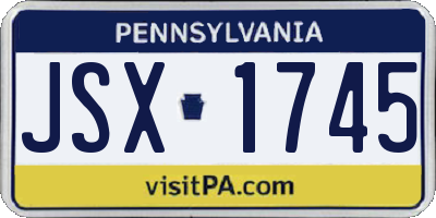 PA license plate JSX1745