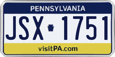 PA license plate JSX1751