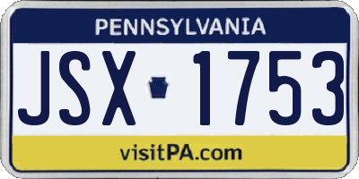 PA license plate JSX1753