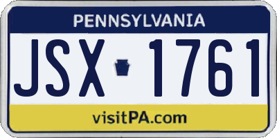 PA license plate JSX1761