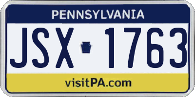 PA license plate JSX1763