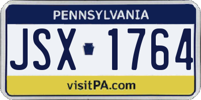 PA license plate JSX1764