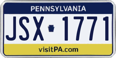 PA license plate JSX1771