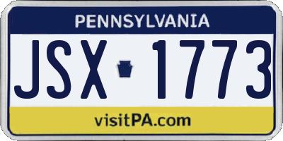 PA license plate JSX1773