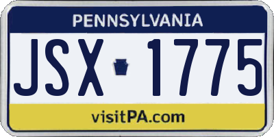 PA license plate JSX1775