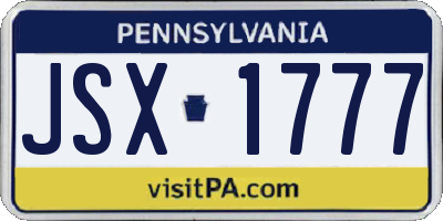 PA license plate JSX1777
