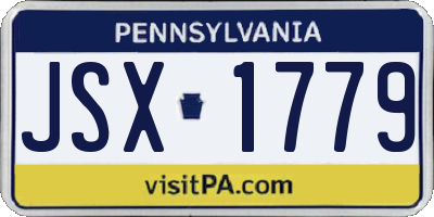 PA license plate JSX1779