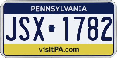 PA license plate JSX1782