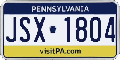 PA license plate JSX1804
