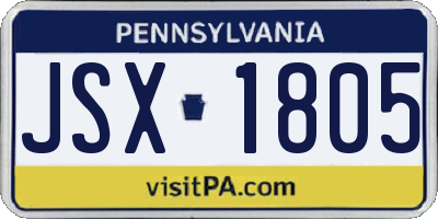 PA license plate JSX1805