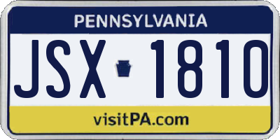 PA license plate JSX1810