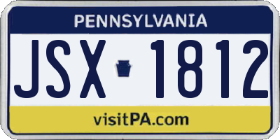 PA license plate JSX1812