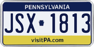 PA license plate JSX1813