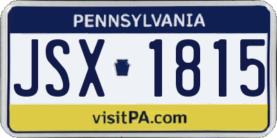 PA license plate JSX1815