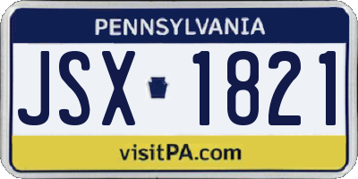 PA license plate JSX1821