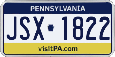 PA license plate JSX1822