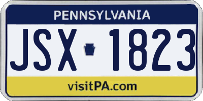 PA license plate JSX1823