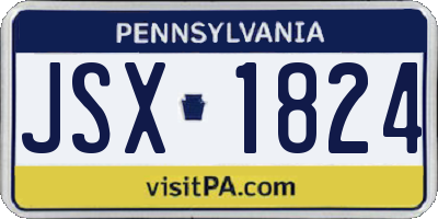 PA license plate JSX1824