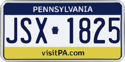 PA license plate JSX1825