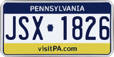 PA license plate JSX1826