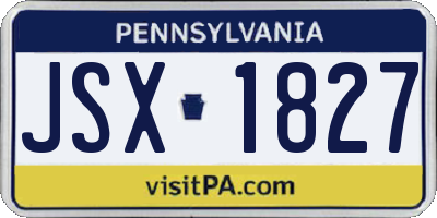 PA license plate JSX1827