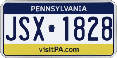 PA license plate JSX1828