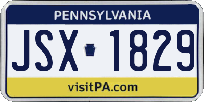 PA license plate JSX1829