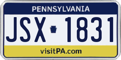 PA license plate JSX1831