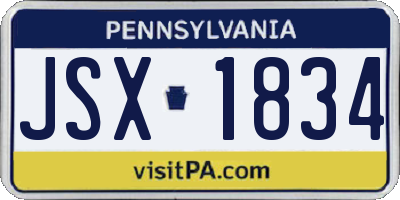 PA license plate JSX1834