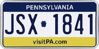 PA license plate JSX1841