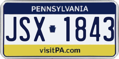 PA license plate JSX1843