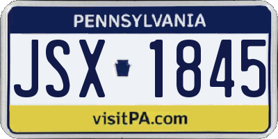 PA license plate JSX1845