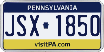 PA license plate JSX1850