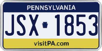 PA license plate JSX1853