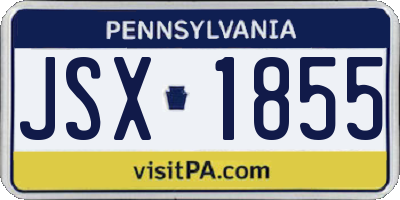 PA license plate JSX1855