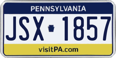 PA license plate JSX1857