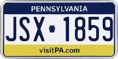 PA license plate JSX1859