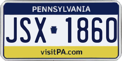 PA license plate JSX1860