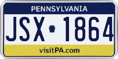 PA license plate JSX1864