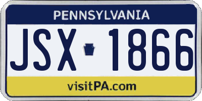 PA license plate JSX1866