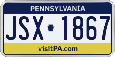 PA license plate JSX1867