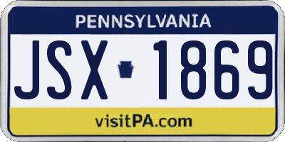 PA license plate JSX1869