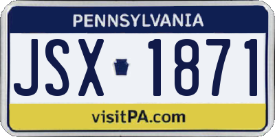 PA license plate JSX1871