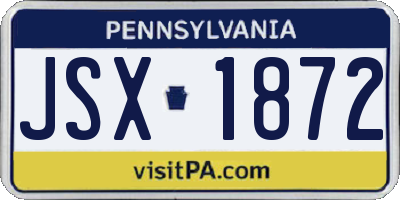 PA license plate JSX1872