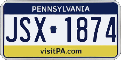 PA license plate JSX1874
