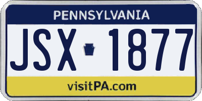 PA license plate JSX1877