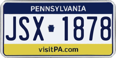 PA license plate JSX1878